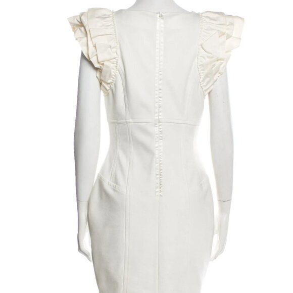 Ted Baker Square Neckline Mini Dress white cream knee length diress - Picture 2 of 3